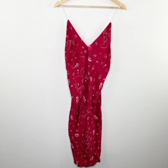 Splendid x 125 Vogue Red V-Neck Chemise Slip Dress Women Small NWT 90's Inspired - Picture 1 of 10